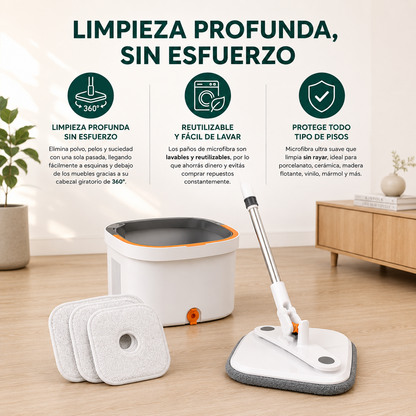 Smart Mopa 360° | Pisos Impecables en la Mitad de Tiempo, Sin Esfuerzo