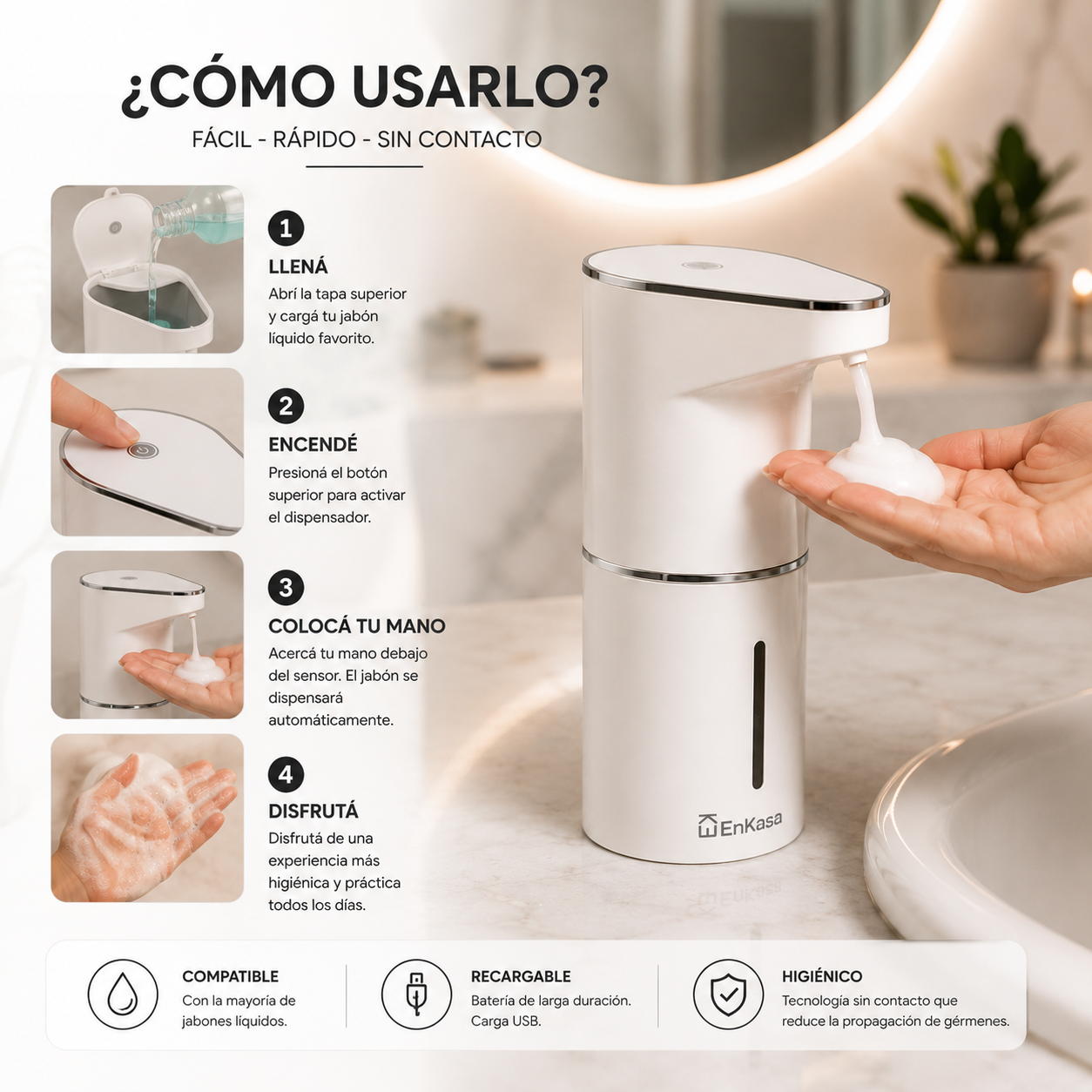 Dispenser inteligente jabon + Jabon de regalo!